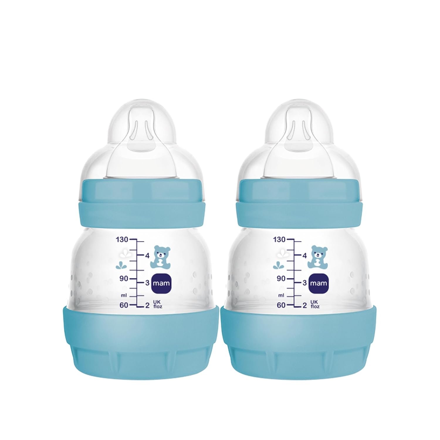 MAM Easy Start Anti-Colic Baby Bottle, Extra Slow Flow, Breastfeeding-Like Silicone Nipple Bottle, Reduces Colic, Gas, & Reflux, Easy-to-Clean, BPA-Free, Vented Baby Bottles for Newborns, 0-3 Months