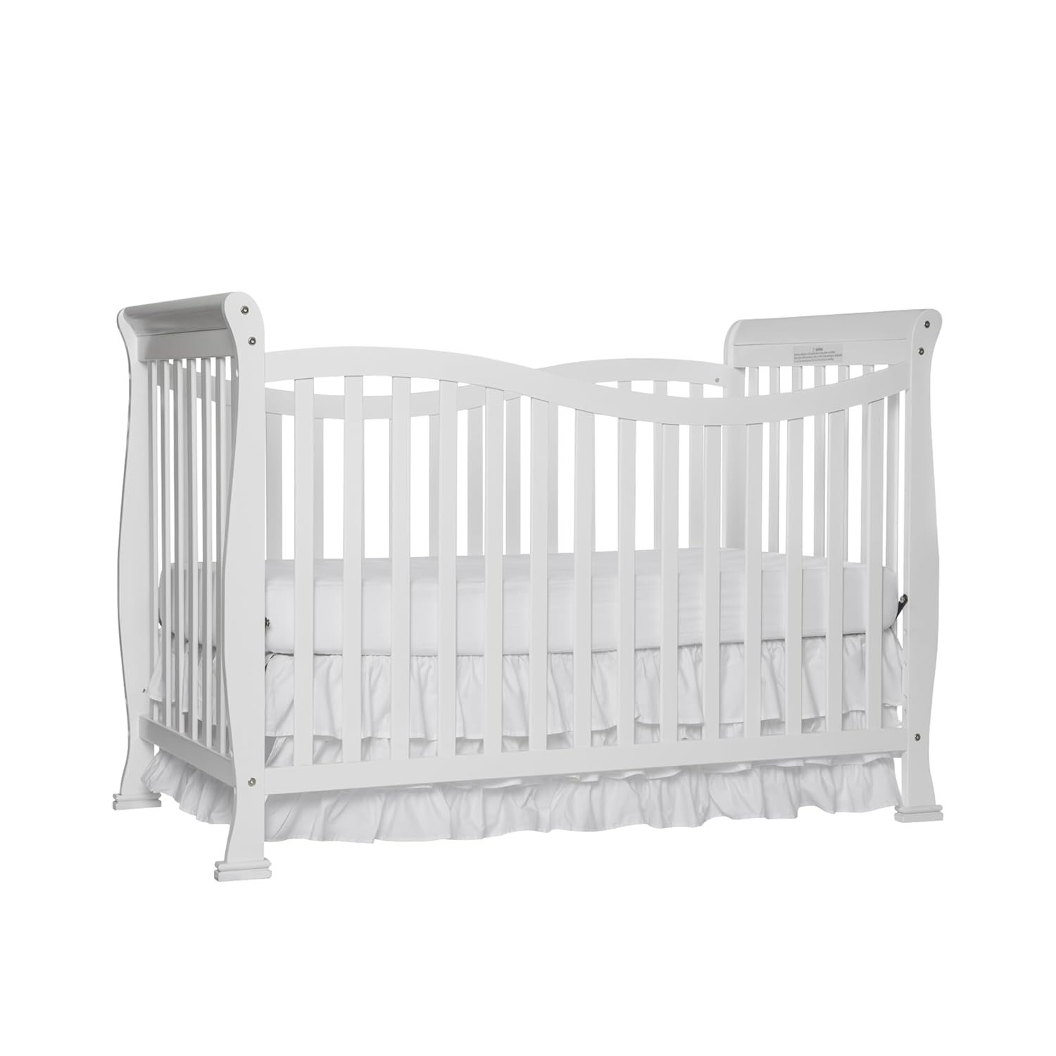 Violet 7-In-1 Convertible Life Style Crib In White, Greenguard Gold Certified, 4 Mattress Height Settings, Made Of Sustainable New Zealand Pinewood