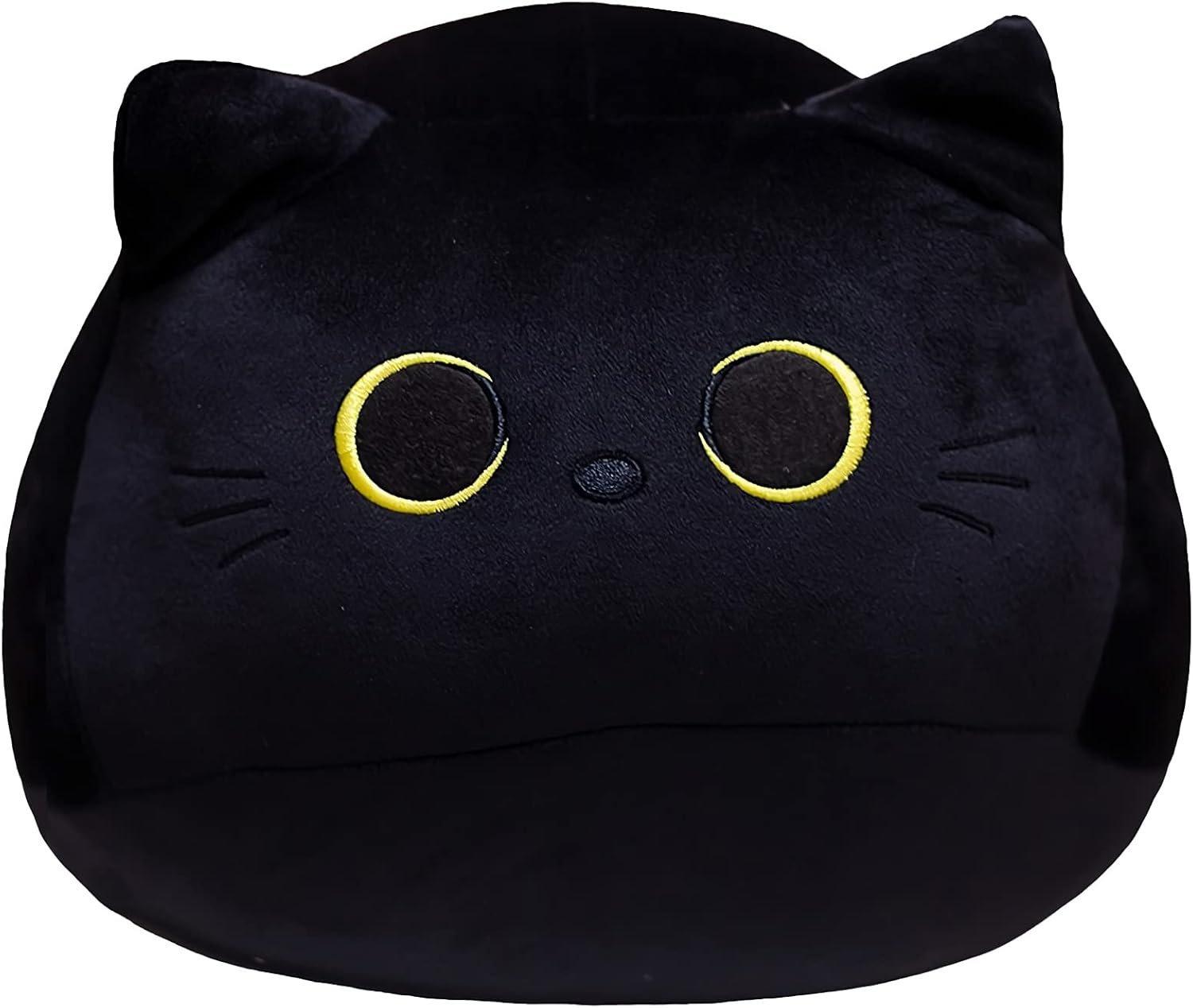 10” Cute Black Cat Plush Toys, Soft Pillow Squishy Plushies, Kawaii Cat Stuffed Animals for Home Decoration, Gift for Cat Lovers, Kids, Boys & Girls (Black, 10 Inch)