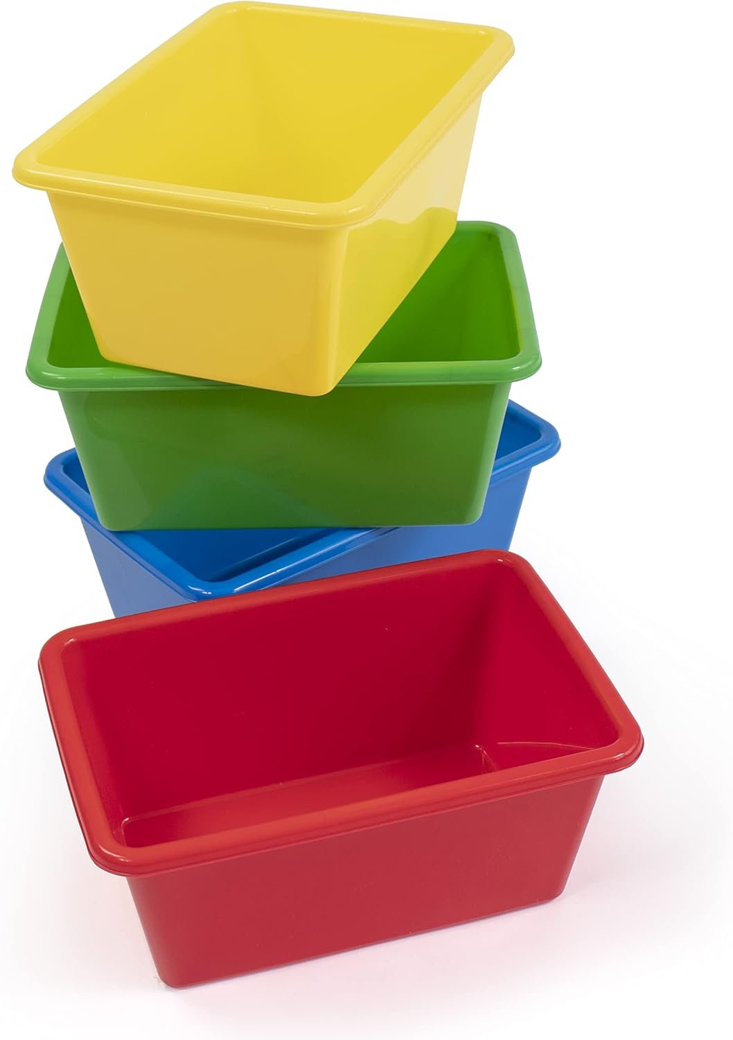 Humble Crew Toy Storage Bins for Kids, Set of 4, Primary Colors, Small – Sturdy, Colorful Plastic Storage Bins for Classroom, Playroom, Nursery, and More – Premium Toddlers Toy Organizer Bins