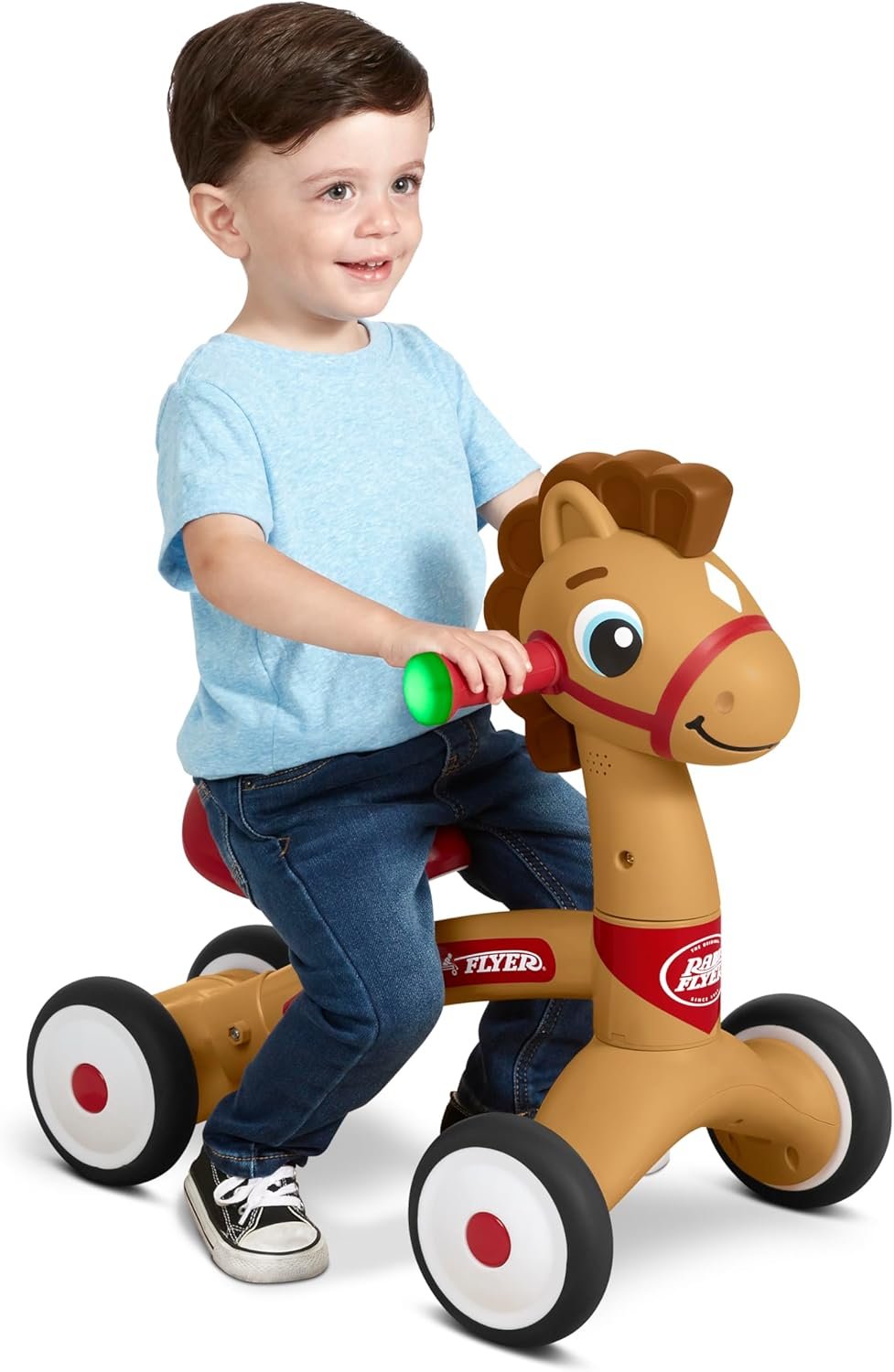 Radio Flyer Lil’ Racers: Percy The Pony Ride on Toy, for Ages 1-3,Red