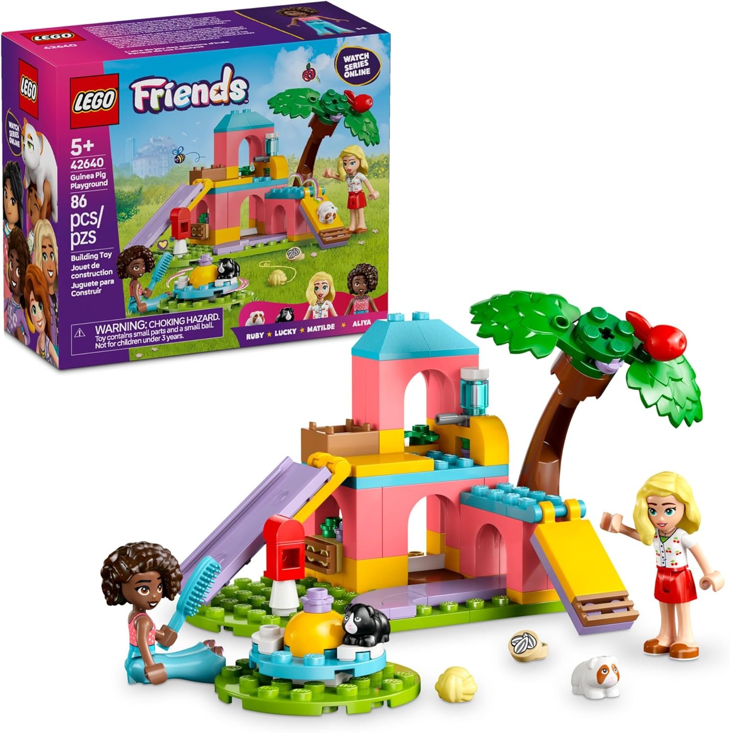 LEGO Friends Guinea Pig Playground – Building Toy Pretend Play Set for Kids, Girls and Boys, Ages 5+ – with 2 Minidolls and 2 Animal Toys – Gift Idea for Birthdays – 42640