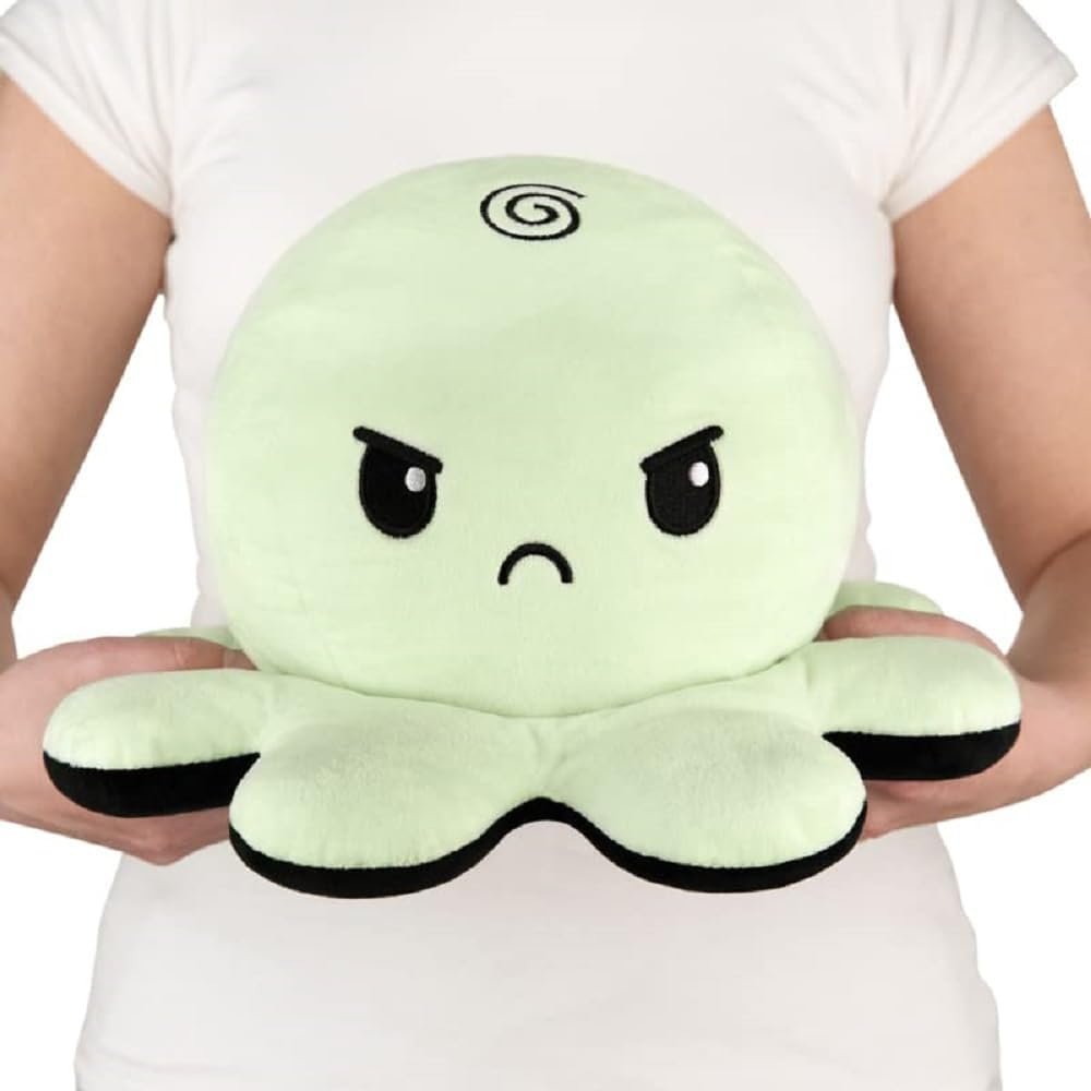 TeeTurtle – Original Reversible Big Octopus Plushie – Glow in the Dark – Huggable and Soft Sensory Fidget Toy Stuffed Animals That Show Your Mood – Gift for Kids and Adults!