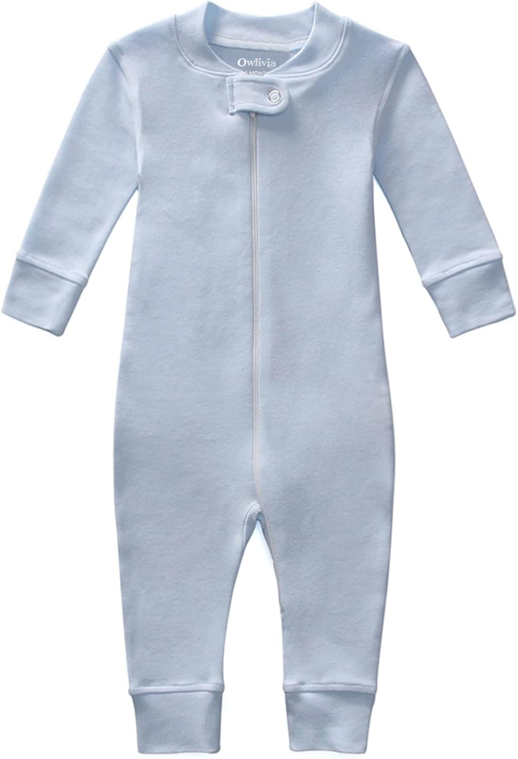 Owlivia Organic Cotton Baby Boy Girl Zip up Sleep ‘N Play Pjs, Footless, Long Sleeve