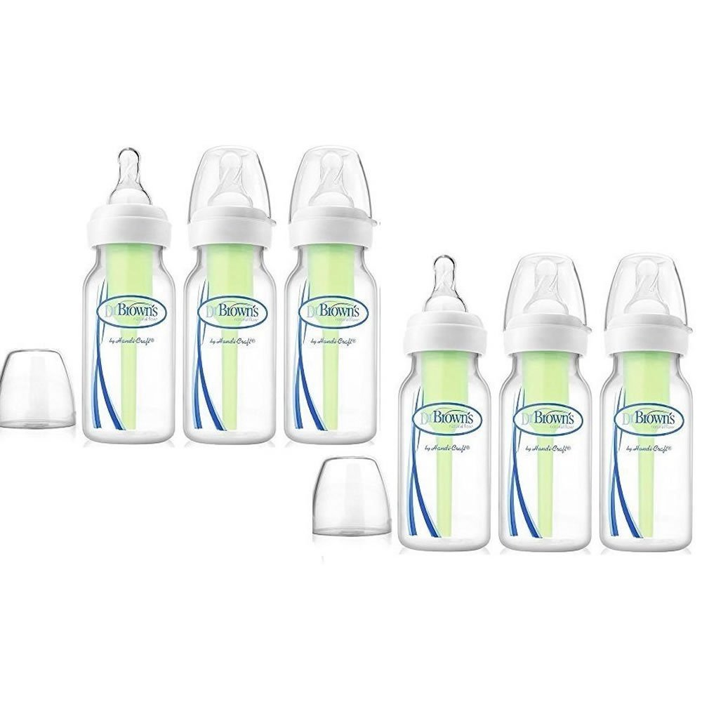 Dr. Brown’s Bottles 6 Count (4 Oz), Option Bottles Can Be Used with or Without the Vent