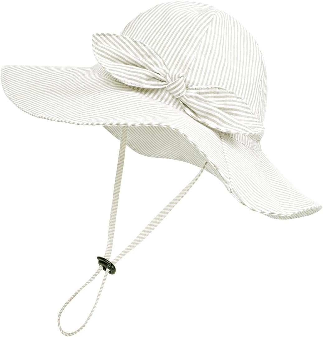Toddler Kids Baby Girl Sun Hat Floppy Cotton Summer Hat 50+ SPF Protective