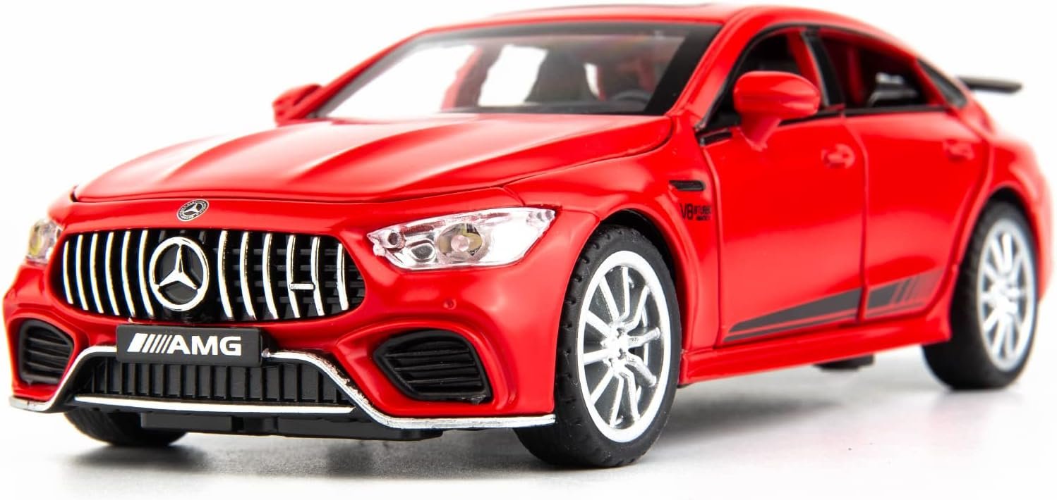 1/32 AMG GT63 Model Car Zinc Alloy Diecast Collectible Toy Car Pull Back with Light and Sound Toy Vehicle for 3+ Years Old Kids(Red)