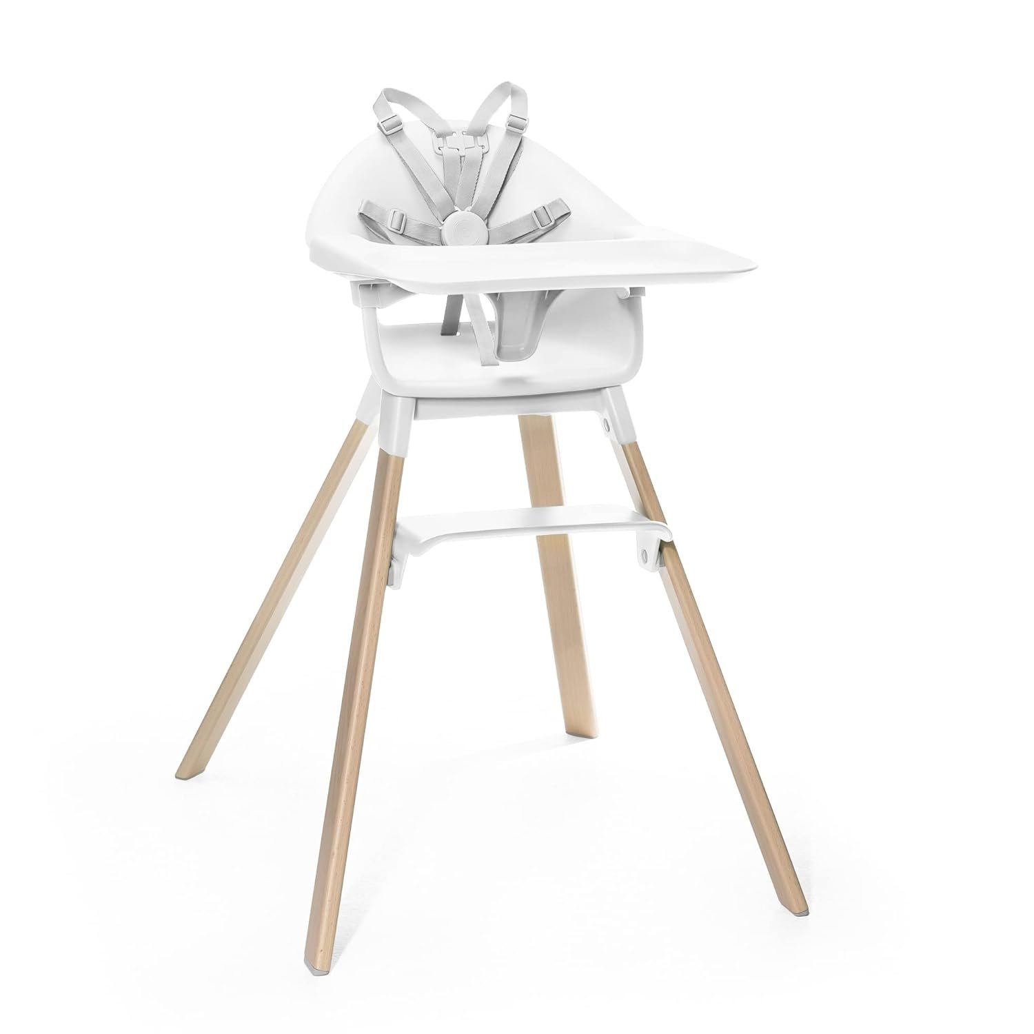 Stokke Clikk High Chair, White – All-in-One High Chair with Tray + Harness – Light, Durable & Travel Friendly – Ergonomic with Adjustable Features – Best for 6-36 Months or Up to 33 lbs