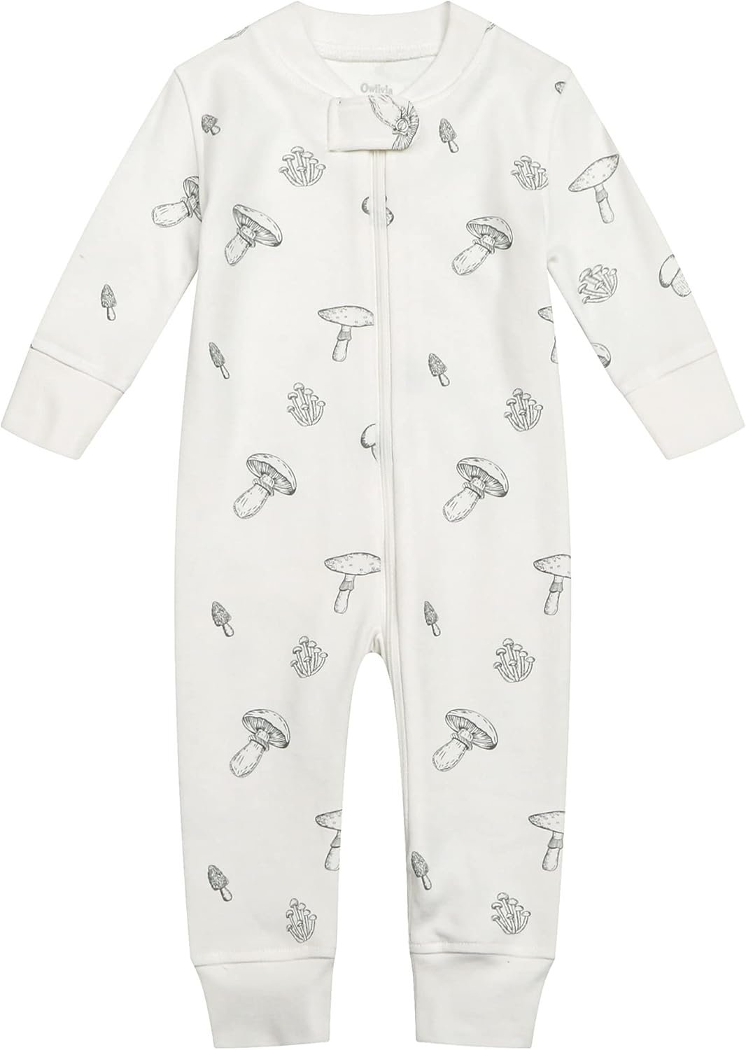 Owlivia Organic Cotton Baby Boy Girl Zip up Sleep ‘N Play Pjs, Footless, Long Sleeve