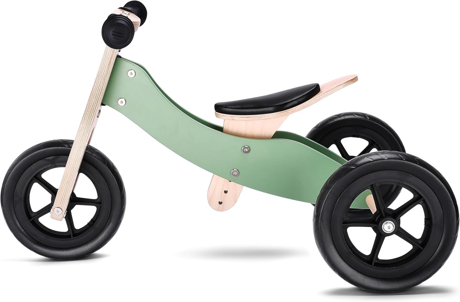 banana bike Toddler Wooden Balance Bike – No Pedals Tricycle – Puncture Proof Tires, Ergonomic and Durable – Birthday Gift for Boys and Girls – Ideal for Kids – 29.9”x16.9” (Green)
