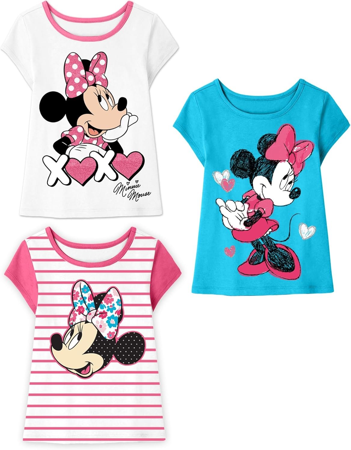 Disney Minnie Mouse T-Shirt (Sets) Daisy Duck Graphic Outfit Tee Infant Little Baby Toddlers Birthday to Girls Clothes