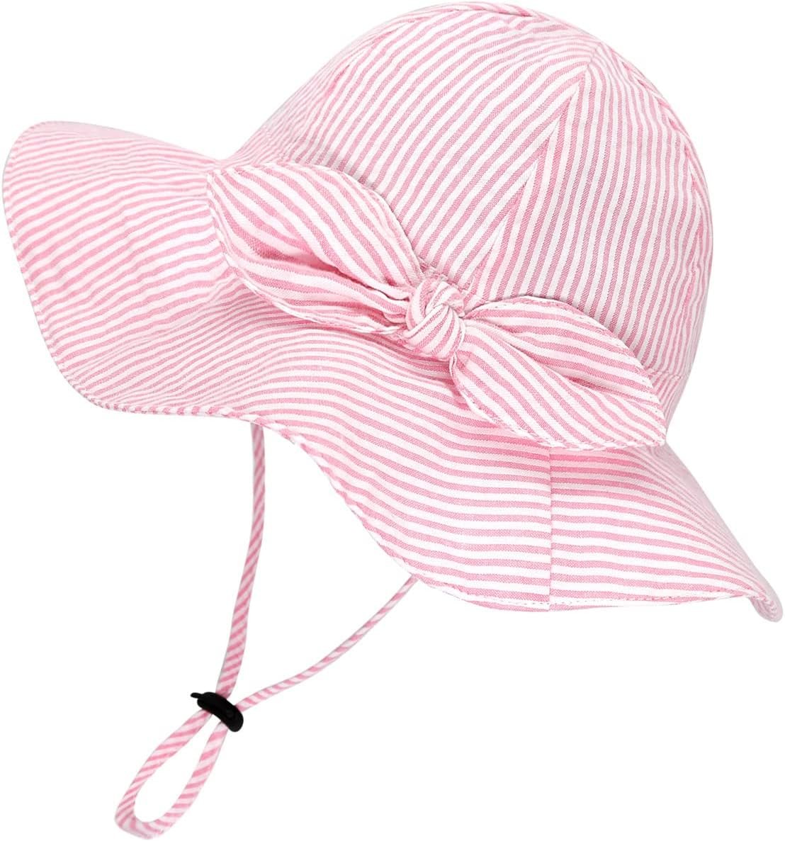 Toddler Kids Baby Girl Sun Hat Floppy Cotton Summer Hat 50+ SPF Protective
