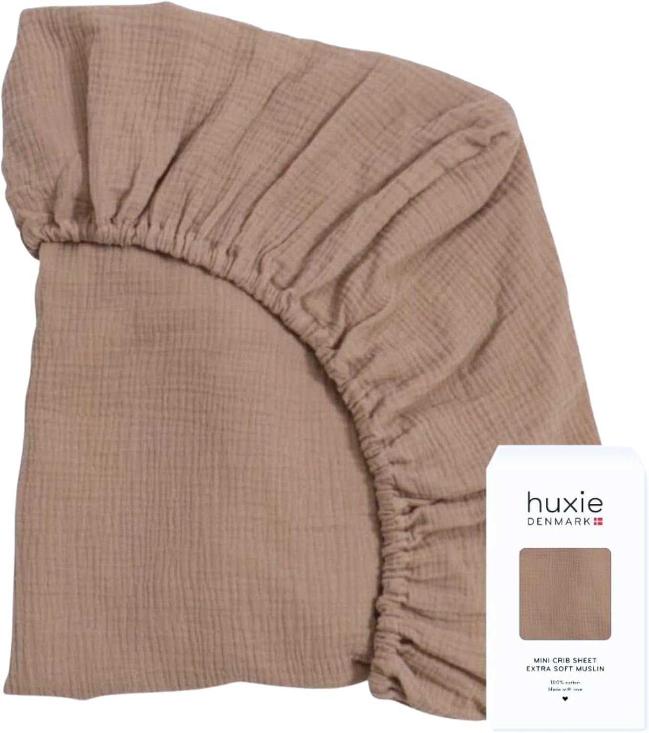 Crib Sheets – Organic Cotton Muslin Fitted Crib Sheet – Standard Size for Baby Boy and Baby Girl 28″ x 52″ Ultra-Soft and Breathable. (Natural)