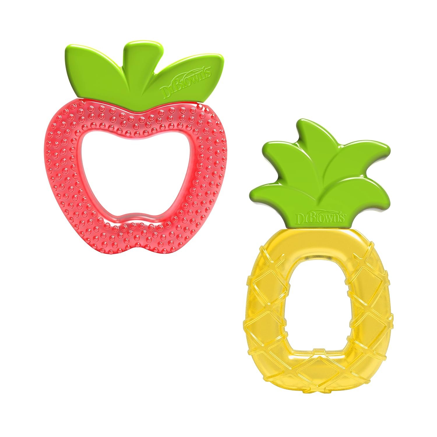 Dr. Brown’s AquaCool Water-Filled Teether, Cooling Baby Teether Toy for Sore Gums, Apple Pineapple, BPA Free, 3m+, 2-Pack