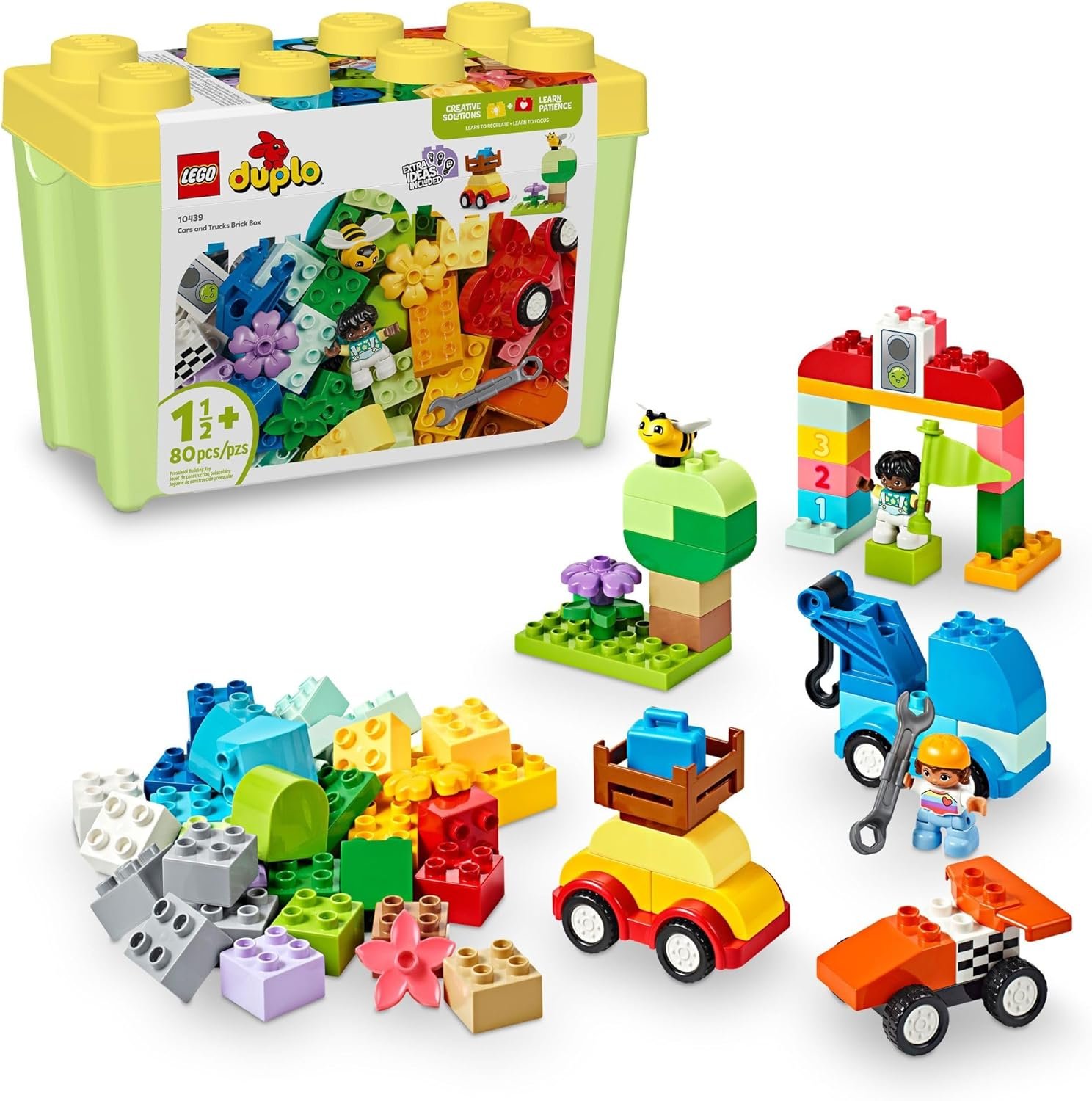 LEGO DUPLO Classic Cars and Trucks Brick Box Building Blocks – Learning & Educational STEM Toys for Toddlers, Ages 1.5+ Years – Develops Fine Motor Skills – Gift for Christmas – 10439