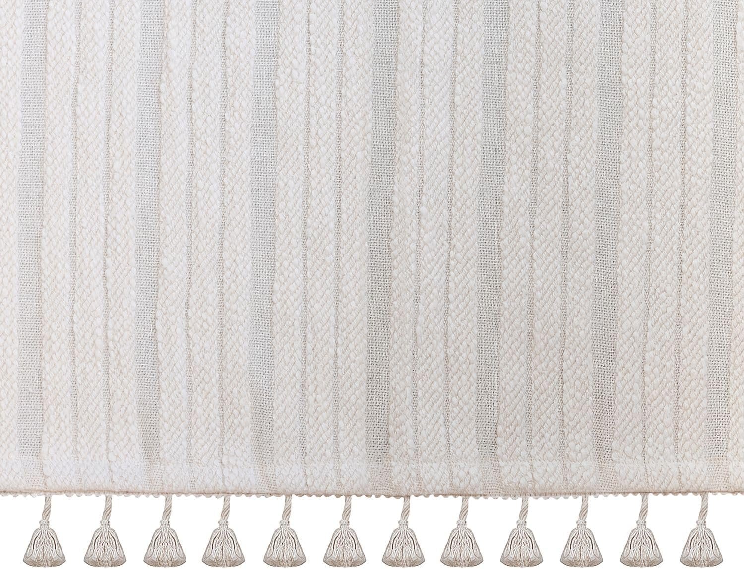 Crane Baby Boho Crib Skirt, 100% Cotton Wrap Around Baby Crib Skirting with Tassels, Natural White, Fits Standard Cribs, 28” x 52” x 16”, Neutral Crib Skirt