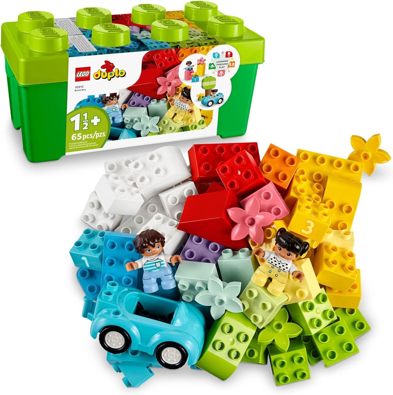 LEGO DUPLO Classic Brick Box Building Blocks – Stacking Toys for Toddlers, Ages 1.5+ Years – Learning & Educational Toys for Preschool – Develop Fine Motor Skills – Gift for Christmas – 10913