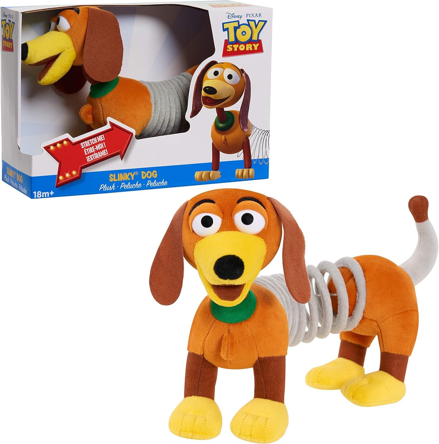 Disney and Pixar Toy Story 16,5 cm Slinky Dog Plush Stuffed Animal, Kids Toys for Ages 18 Month by Just Play