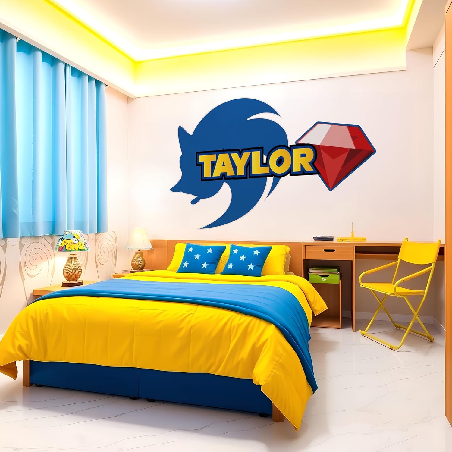 Cartoon Adventure Wall Decal – Decor for Boys Wall Sticker – Removable – Peel and Stick Decal – Nursery – Personalize Name Decoration – Sticker to Decorate Play Rooms – Video Game Cartoon – PN-SC.02