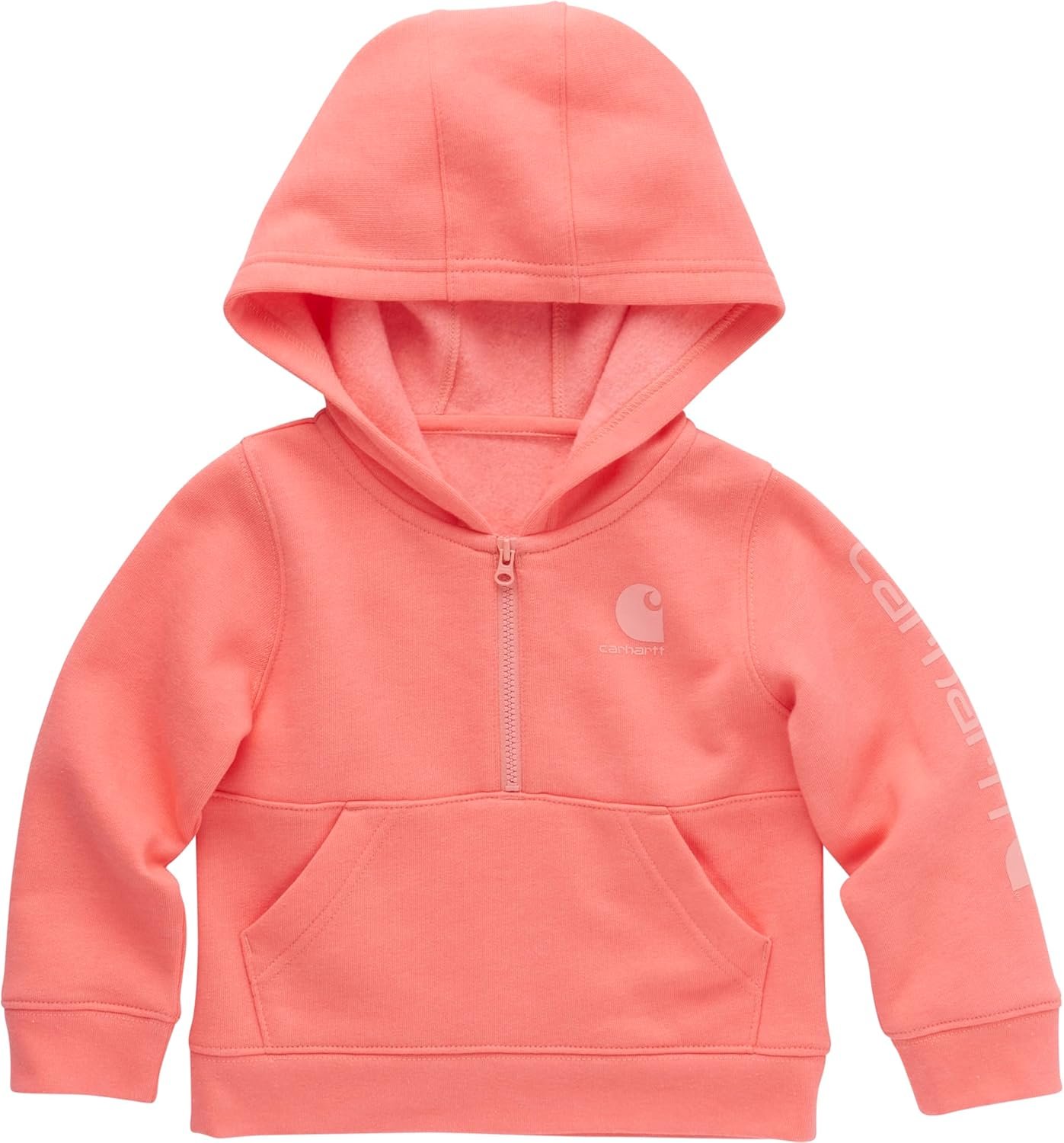 Carhartt girls Long-sleeve Half-zip Hooded Sweatshirt