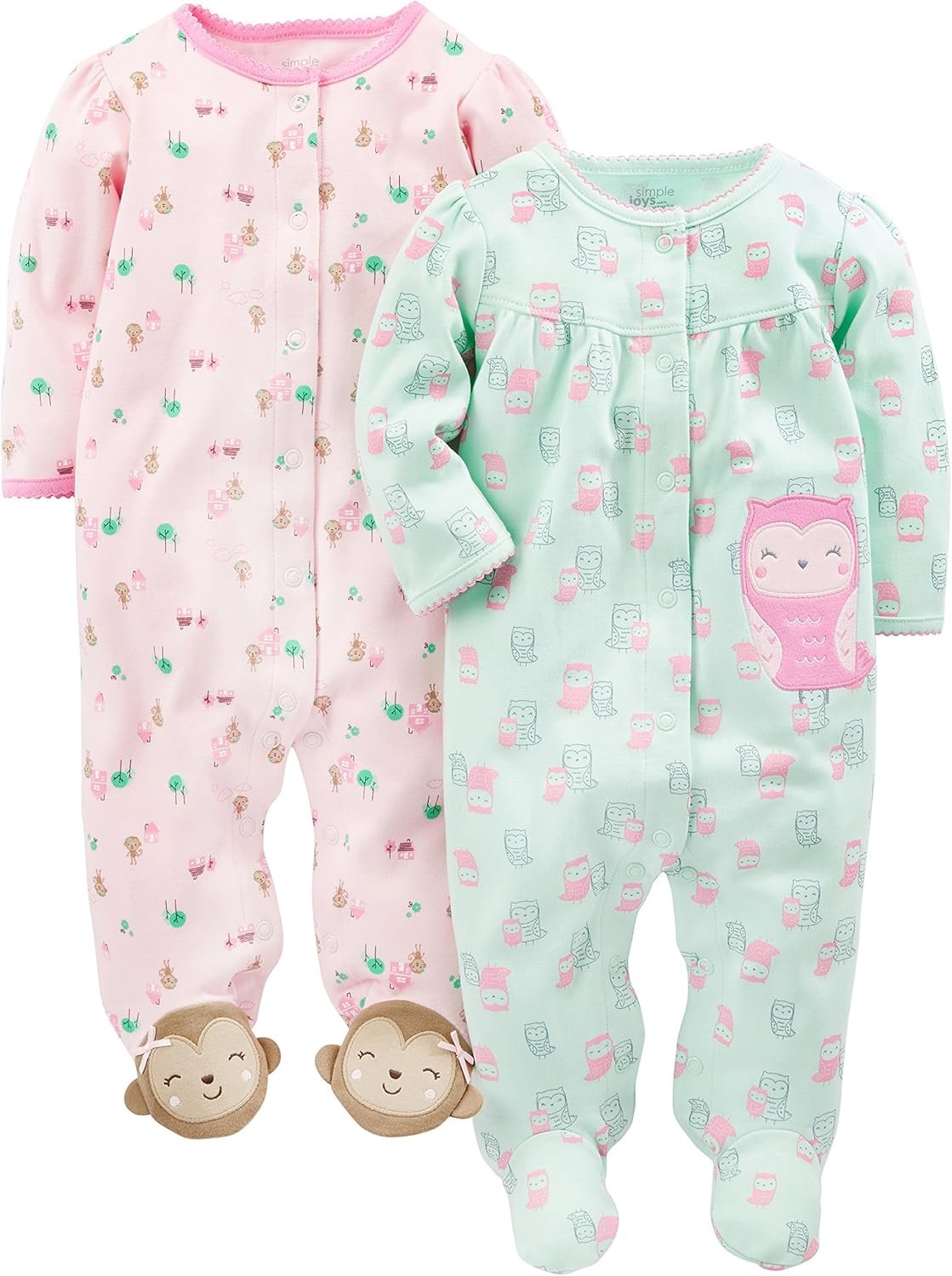 Simple Joys by Carter’s baby-girls 2-pack Cotton Snap Footed Sleep and Play