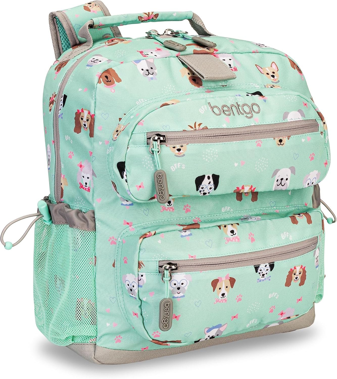 Bentgo Kids Backpack – Lightweight 14” Backpack in Fun Prints for School, Travel, & Daycare, Ideal for Ages 4+, Roomy Interior, Durable & Water-Resistant Fabric, & Loop for Lunch Bag (Puppy Love)