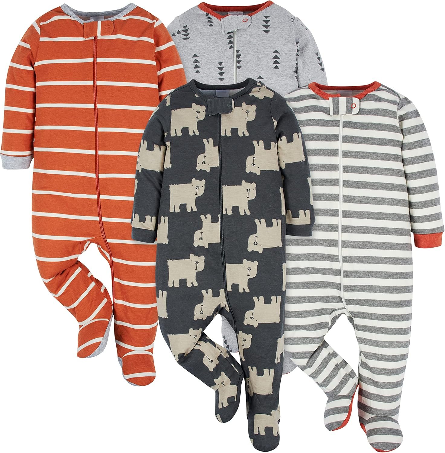 Onesies Brand baby-boys 4-pack Sleep ‘N Play Footies