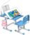 BELANITAS Kids Desk and Chair Set, Height Adjustable Kids School Desk for Kids, 40 Degree Tiltable with 3 Mode Light, Child Desk for Go Back School Gift, Blue