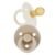 Itzy Ritzy Natural Rubber Newborn Pacifiers (Set of 2) – Baby Pacifiers with Cherry-Shaped Nipple & Large Air Holes for Added Safety; Set of 2 Binkies in Coconut & Toast (Ages 0 – 6 Months)
