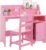 Kids Desk and Chair Set,Study Desk for Kids with Hutch, Storage Cabinet, Wooden Children Study Table, Student Writing Desk Computer Workstation for Kids Bedroom & Study Room,White