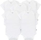 HonestBaby baby-boys 5-pack Short Sleeve Bodysuits One-piece 100% Organic Cotton for Infant Baby Boys
