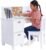 KidKraft Wooden Study Desk for Children with Chair, Bulletin Board and Cabinets, White