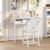 Kids Desk and Chair Set, Student Writing Desk, Kids Study Desk with Book Sorter and Fabric Drawer, Kids Wooden Study Table, for Study, Kids Room, Bedroom, White KDBW11901N1