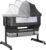 Baby Bassinet, Baby Basinet Bedside Sleeper, Easy to Fold Portable Crib Side Bassinet 2025new Style Girl/boy bassinets (Dark Gray)
