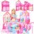 Foldable Dollhouse 2025, Dream 3-Story Princess Doll House Playset with Furniture Slide, Pink Toddler Toy House for 3 4 5 6 7 8 9 10 Year Old Girls